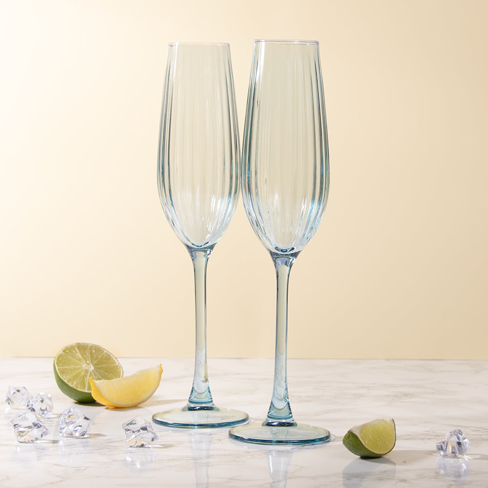 2Pcs Blue Flutes Set