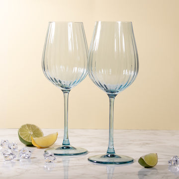 2Pcs Blue Wine Glasses Set