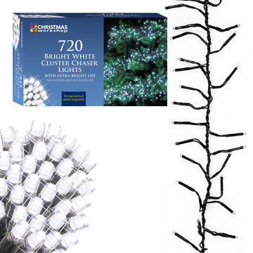 720 White Cluster Chaser LED Christmas Xmas 8 Mode Light