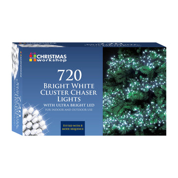 720 White Cluster Chaser LED Christmas Xmas 8 Mode Light