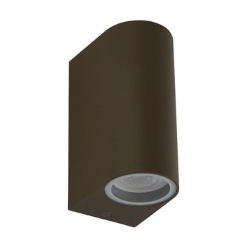 Eiffel 2 Light LED Rust Brown & Glass IP44 Outdoor Wall Light