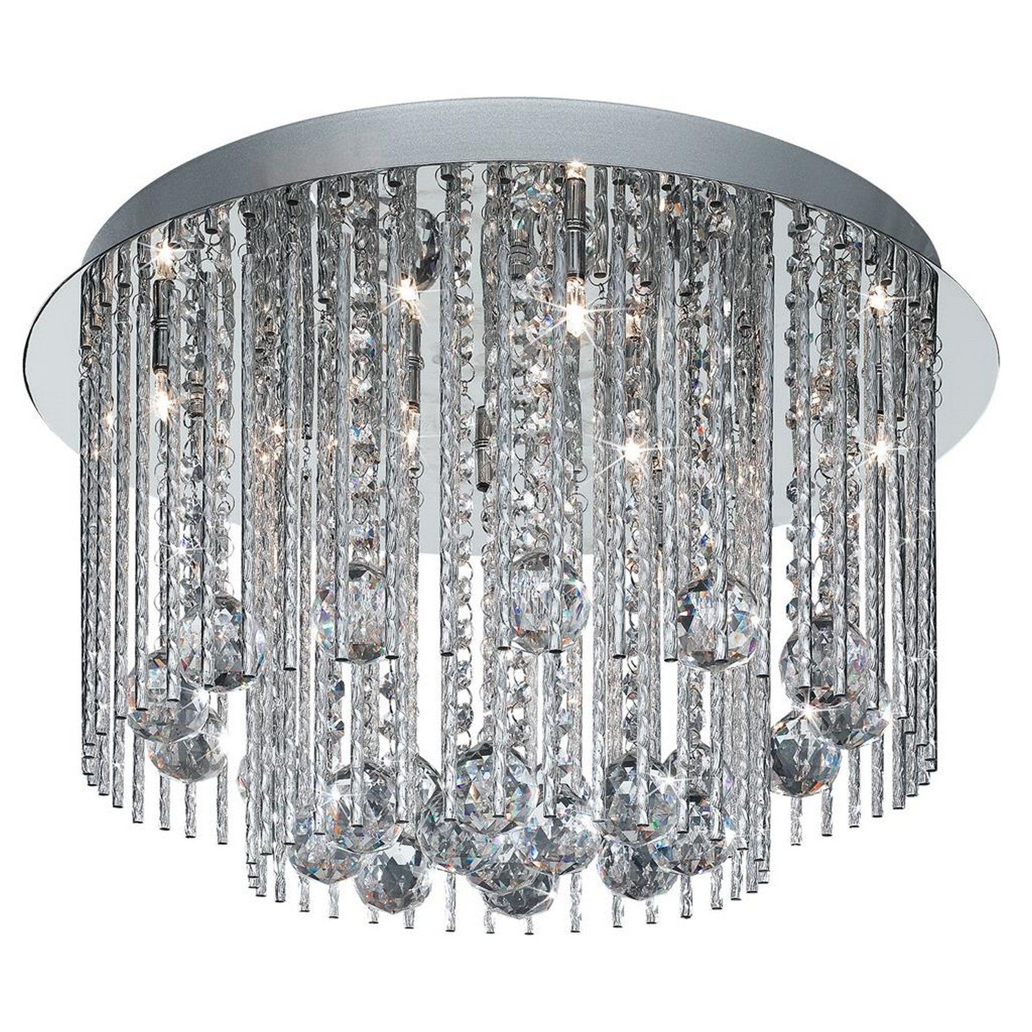 Beatrix 8 Light Blue LED Chrome & Crystal Ceiling Flush