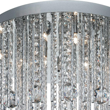 Beatrix 8 Light Blue LED Chrome & Crystal Ceiling Flush