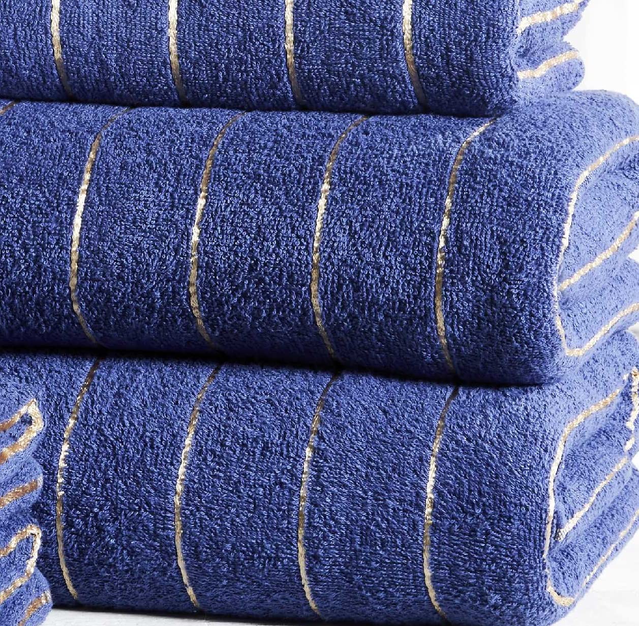 Blue and store gold towels