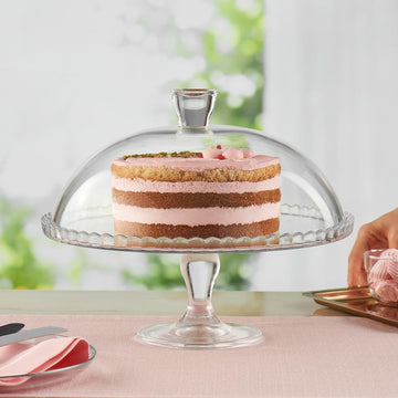 Glass Cake Stand With Dome
