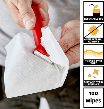 Everbuild 100 Tub Wonder Wipes Multi-Use Cleaning Hand Wipes