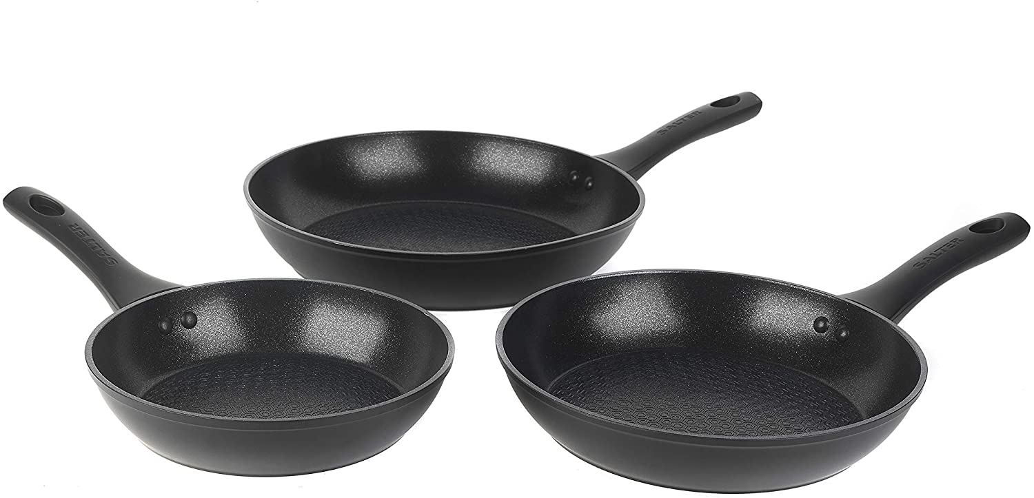 Salter 3pc 20/24/28cm Geo Hex Non Stick Aluminium Frying Pan