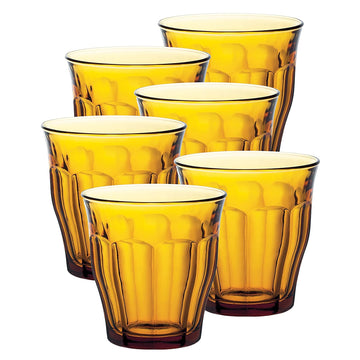 Set Of 6 Duralex 250ml Yellow Glass Tumblers