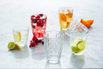 12 Water Tumblers 6 38CL Hiball and 6 27CL Mixer Glasses