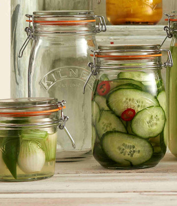 6Pcs Kilner 2L Round Clip Top Glass Storage Jars