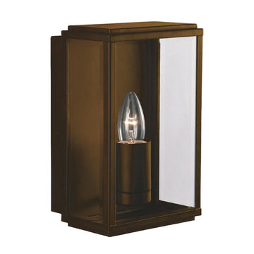 Box Outdoor Rustic Brown & Glass Wall & Porch Light