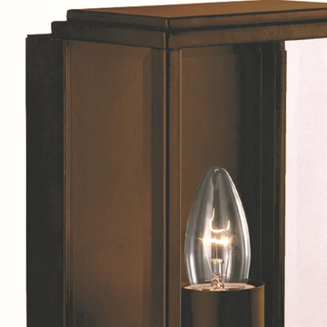 Box Outdoor Rustic Brown & Glass Wall & Porch Light