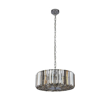 Chapeau 5 Light Amber Smoke Clear Crystal Pendant