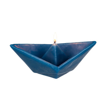 Floating Candle Sail Paper Boat Decorative Origami Inspired Aesthetic Dark Blue