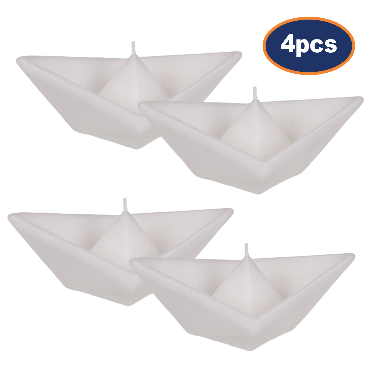 4Pcs White Floating Boat Origami Tealight