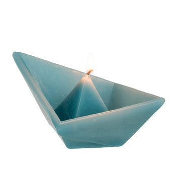 4Pcs Light Blue Floating Boat Origami Tealight