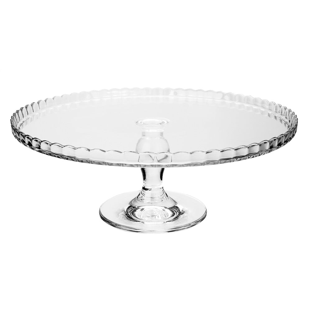 32cm Large Clear Glass Cake Stand On Pedestal