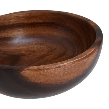 10cm Acacia Wood Round Serving Bowl