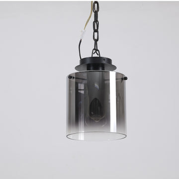 Matt Black Smoked Glass E27 60W Flush Ceiling Light