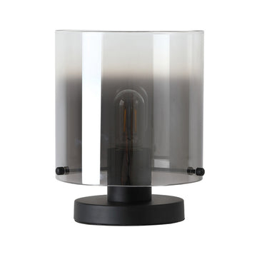 Black Metal Smoked Ombre Glass Shade E27 Indoor Light 60W Table Lamp