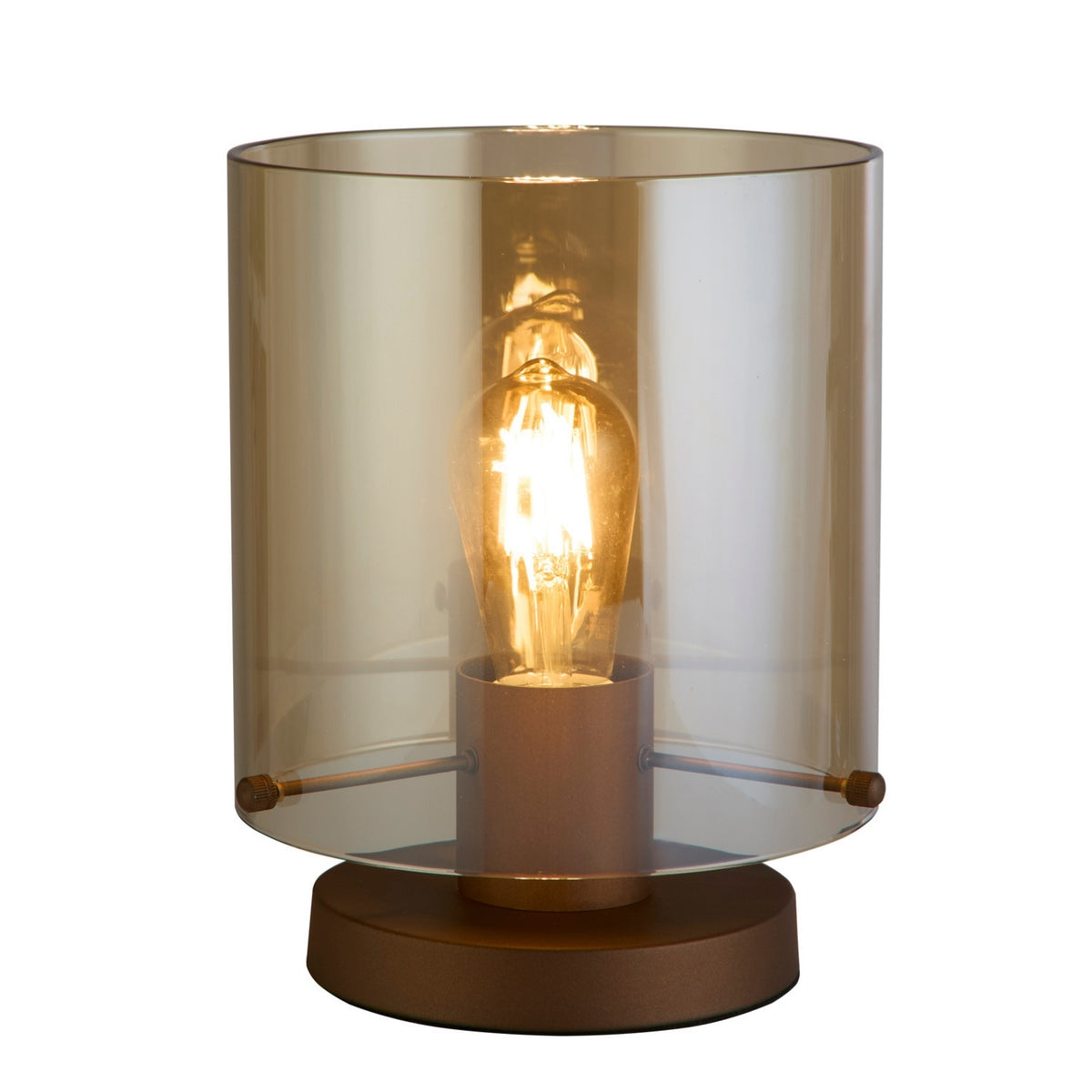 Mocha Metal Amber Glass E27 Modern IP20 Table Lamp