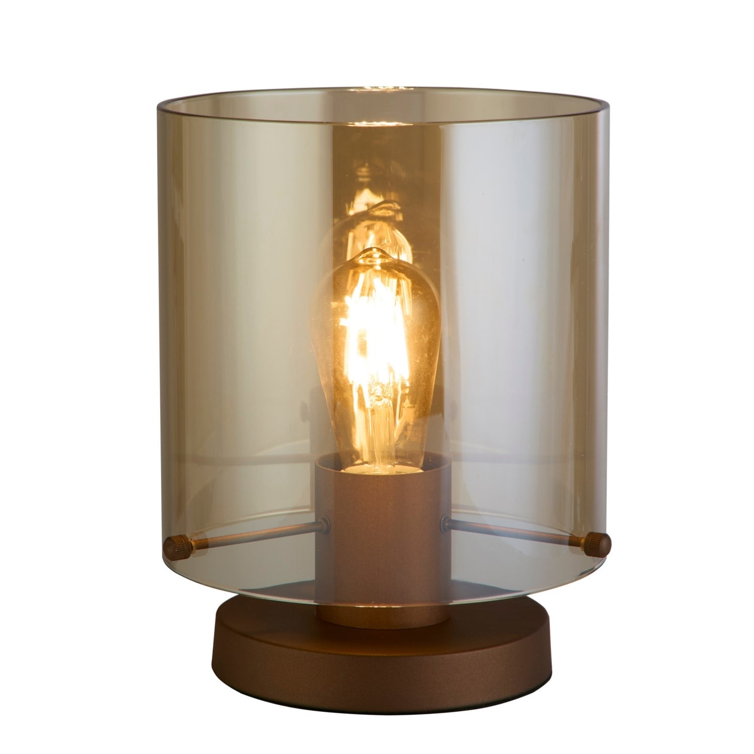 Mocha Metal Amber Glass E27 Modern IP20 Table Lamp