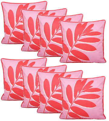 8pc Outdoor Cushion Cover Pink Leaf