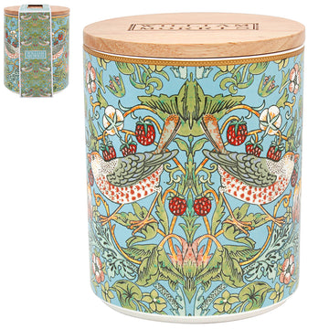 William Morris Strawberry Thief Teal Ceramic Storage Canister