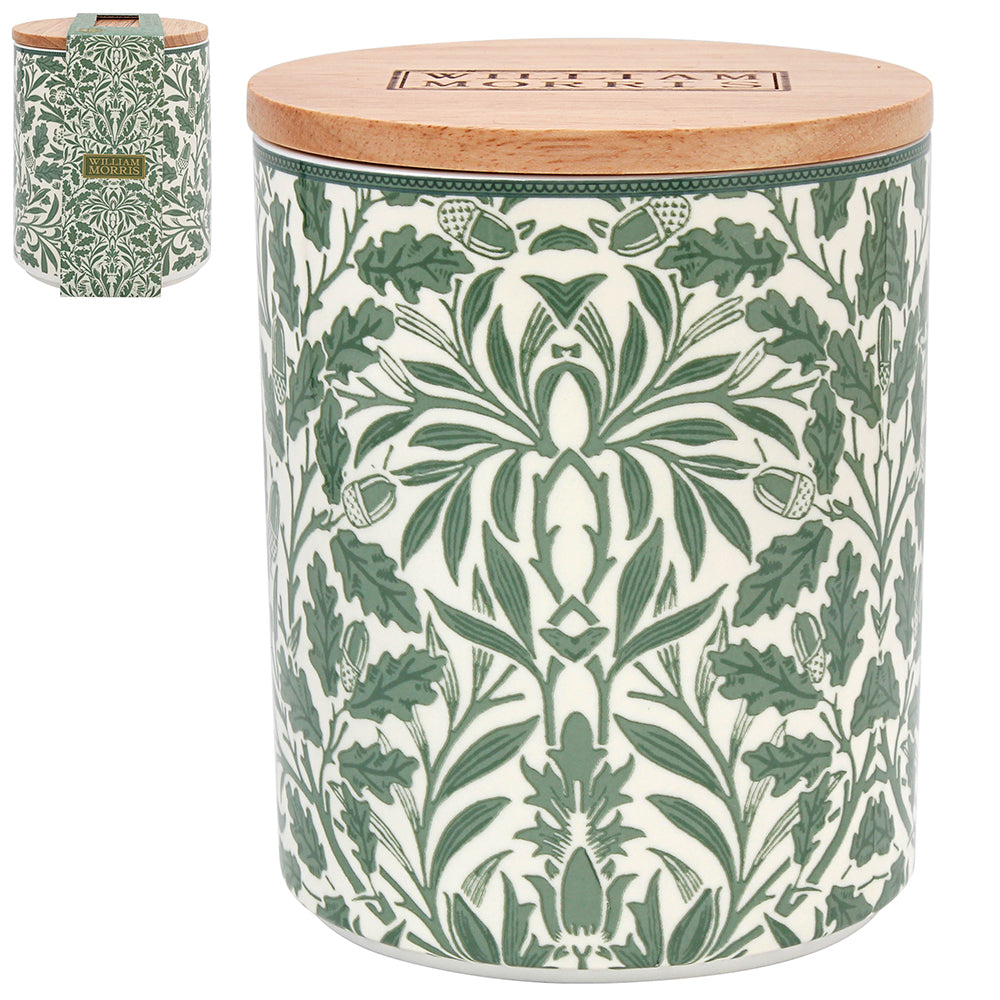 William Morris Acorn Teal Ceramic Storage Canister