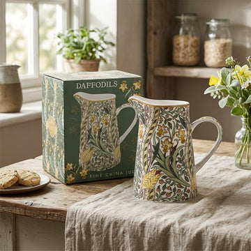 Daffodil Floral Pitcher 600ml Ceramic Jug