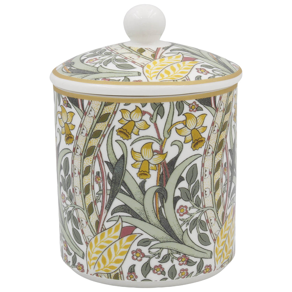 Daffodil Floral Ceramic Canister with Lid