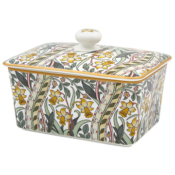 Daffodil Ceramic Floral Butter Dish