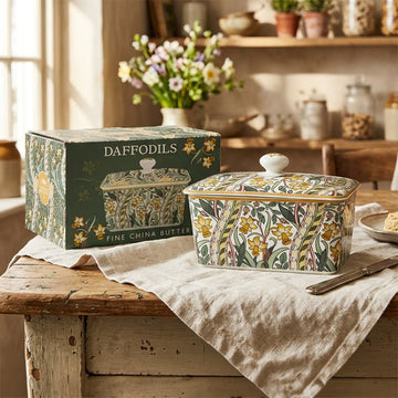 Daffodil Ceramic Floral Butter Dish