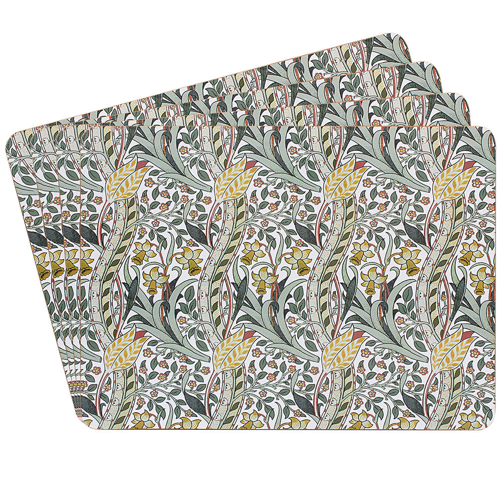 4Pcs William Morris Daffodil Design Cork Placemats Set