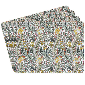 4Pcs William Morris Daffodil Design Cork Placemats Set