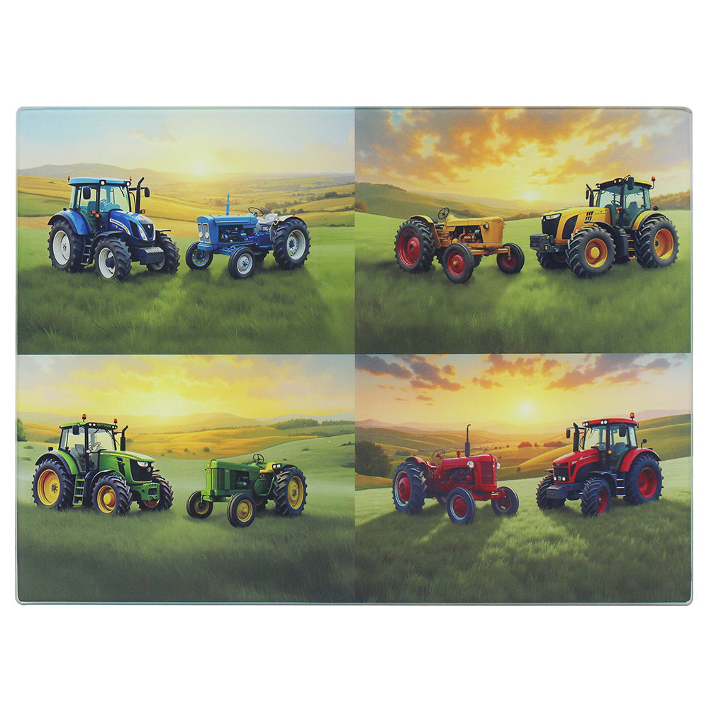 Tractors Vehicles Glass Cutting Board