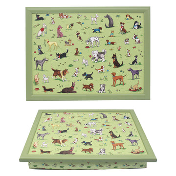 Finola Stack Hot Dogs Green Cushioned Lap Tray