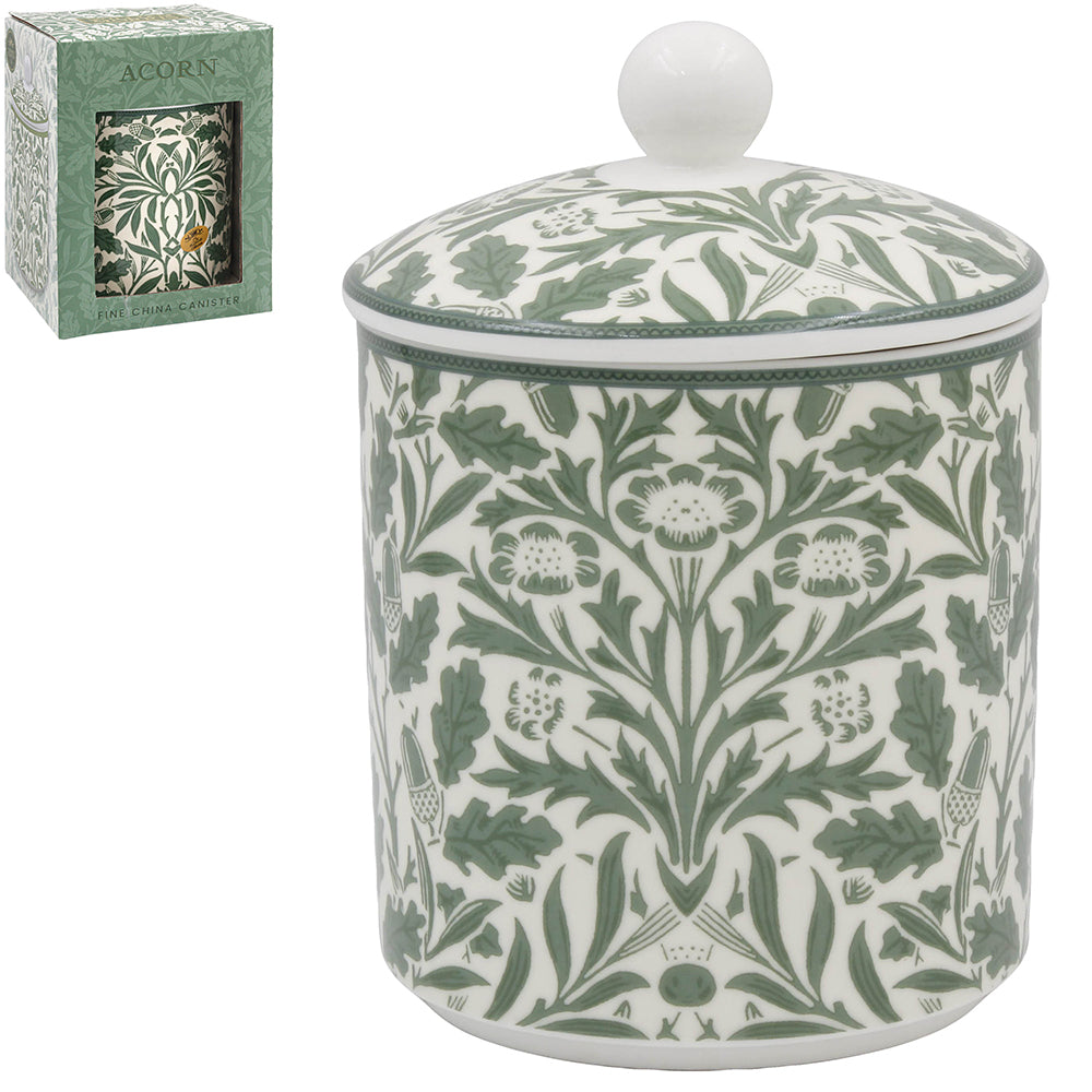 William Morris Acorn Fine China Storage Canister Jar with Lid