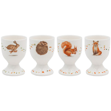 4Pcs Wildlife Fine China Egg Cups Set