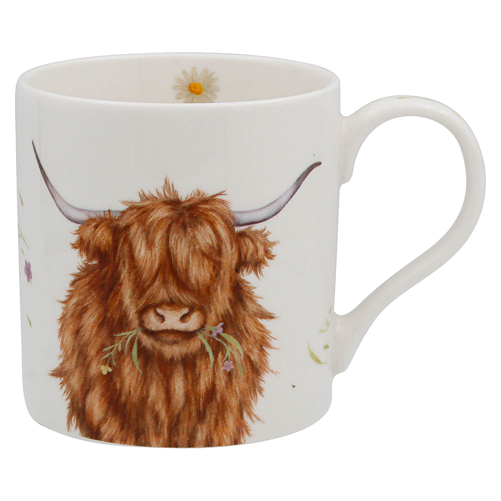 Highland Cow Fine China 350ml Coffee Mug
