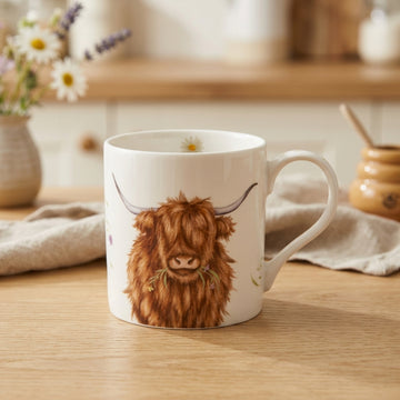 Highland Cow Fine China 350ml Coffee Mug