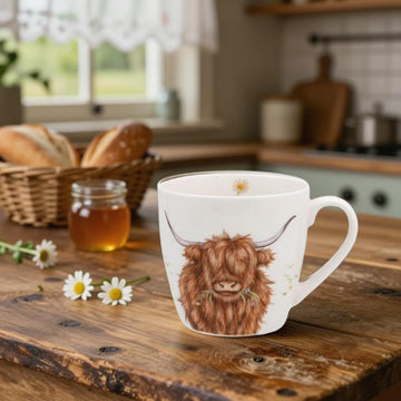 Highland Cow Fine China 450ml Breakfast Mug