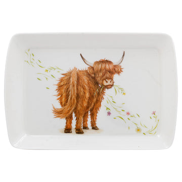 Highland Cow Melamine Small Serving Tray