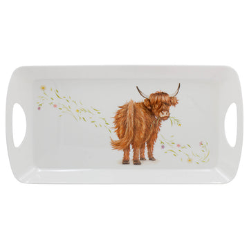 Highland Cow Melamine Medium Serving Tray