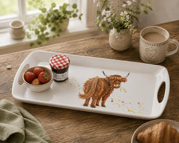 Highland Cow Melamine Medium Serving Tray