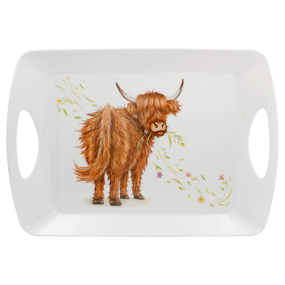 Highland Cow Melamine Large Serving Tray