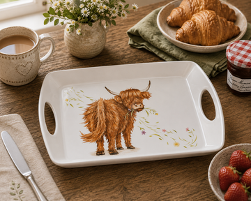 Highland Cow Melamine Large Serving Tray