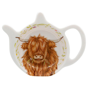Highland Cow Melamine Teabag Tidy