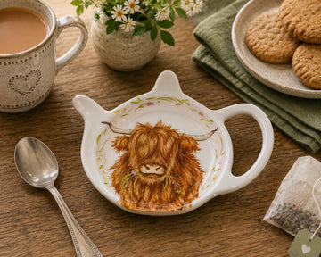 Highland Cow Melamine Teabag Tidy