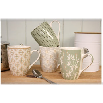 Set of 4 12oz Ceramic Sage Green Mug